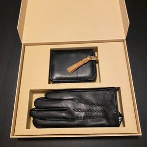 Zara Set gloves and wallet genuine leather
